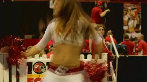 Editorial Footage - NFL  Football Cheerleader  during NFL draft - Stunning! Stock Footage