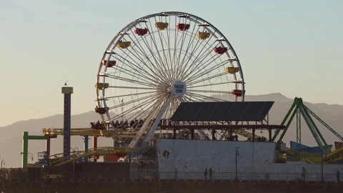 Editorial Footage - Pacific Park Roller Coaster At Dusk: Oct 30, 2025 Stock Footage 320499116