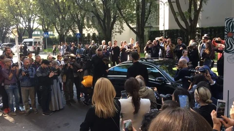 EDITORIAL - Formula 1 driver Lewis Hamilton during Milan Fashion Week Stock Footage 112008829