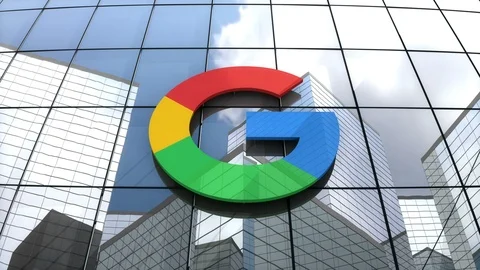 Editorial, Google logo on glass building.	 Vidéo 87976312