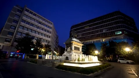 Editorial: GRANADA, SPAIN - March 14th 2020: Evening empty Isabella the Catholic Stock Footage 126302532