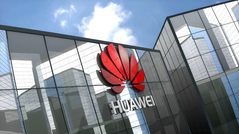 Editorial, Huawei Technologies Co., Ltd. logo on glass building. Stock Footage 108830144