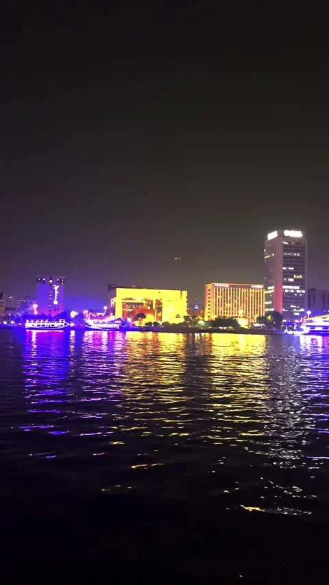 Editorial Illuminated Boats At Old Souk Dubai Creek Nightlife Video stock 341275905