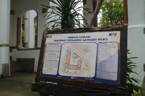 Editorial image of the area map in historic building lawang sewu in semarang  Foto stock