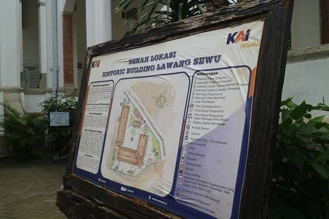 Editorial image of the area map in historic building lawang sewu in semarang  Foto stock