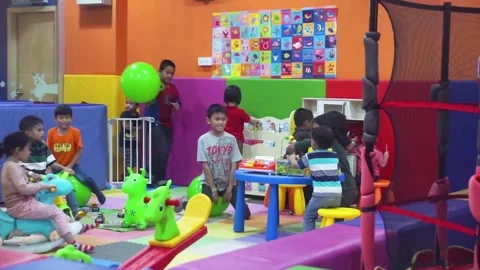 Editorial : Indoor Playground Stock Footage 146349833