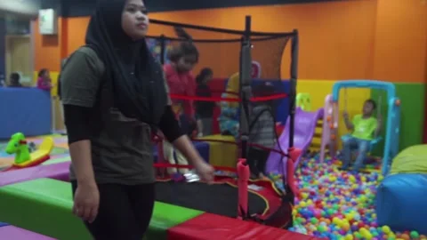 Editorial : Indoor Playground Stock Footage 146349865