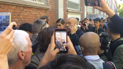 EDITORIAL - Kaia Gerber seen during Milan Fashion Week Stock Footage 112008816