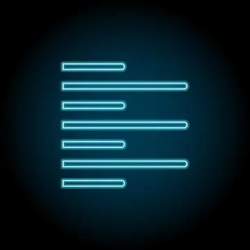 Editorial, left, text neon icon. Simple thin line, outline vector of Text edi Stock Illustration
