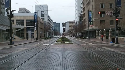 Editorial: Light Rail Trains Passing By on Left and Right Video stock 1214183