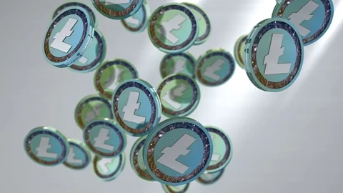 Editorial, Litecoin cryptocurrency coin	 Stock Footage 78603433