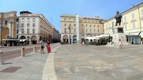 EDITORIAL, main square of Parma Stock Footage 95175406