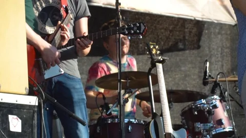 Editorial: Medium long shot of young musicians rehearsing on stage. Stock Footage 115246341