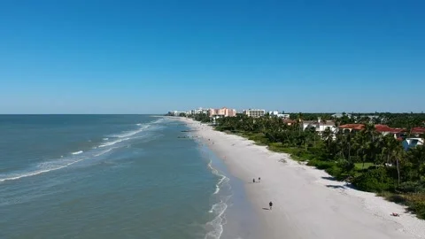 Editorial Naples Florida Beach 1-6-2024 beach gulf coast relax vacation aerial Video stock 316854906