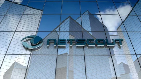 Editorial, NetScout Systems logo on glass building.	 動画素材 84975902