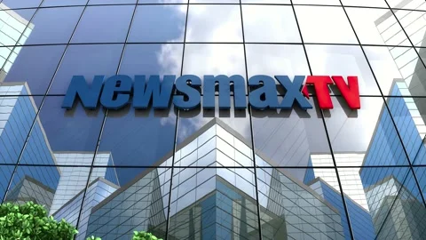 Editorial, Newsmax Tv logo on glass buil... | Stock Video | Pond5