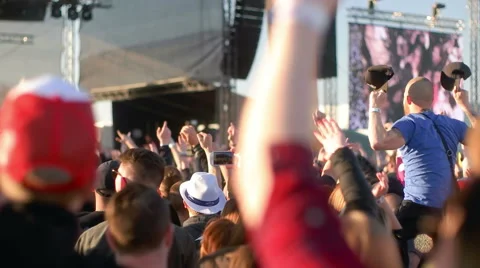 Editorial - People Cheering to Music Stock Footage 63109697