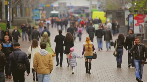 Editorial people crowd, REAL TIME with slow motion option Stock Footage 32661463