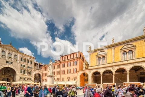 EDITORIAL Piazza dei Signori in Verona Stock Photos