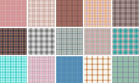 Editorial plaid pattern bundle designed layouts. Multiple tartan backgrounds  Stockillustratie