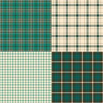 Editorial plaid pattern bundle designed layouts. Multiple tartan backgrounds  Stock Illustration