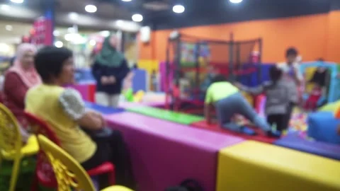 Editorial:  playground in shopping complex. Video stock 146349525