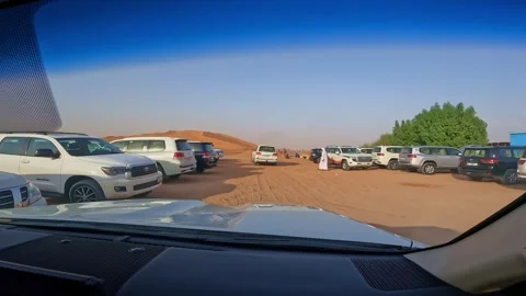 Editorial POV Driving On Desert Highway Road In Dubai Stock Footage 343824577
