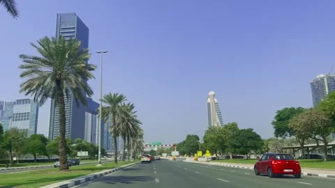 Editorial POV Driving On Sheikh Zayed Road Dubai Skyline Stock Footage 340832771