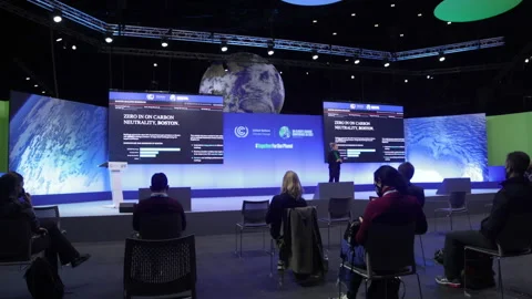 Editorial: Presentation at COP26 Stock Footage 167092136
