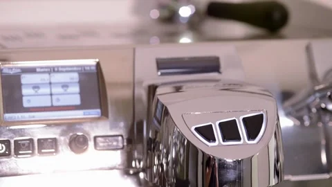 Editorial Professional coffee machine close up video 스톡 동영상 166987942