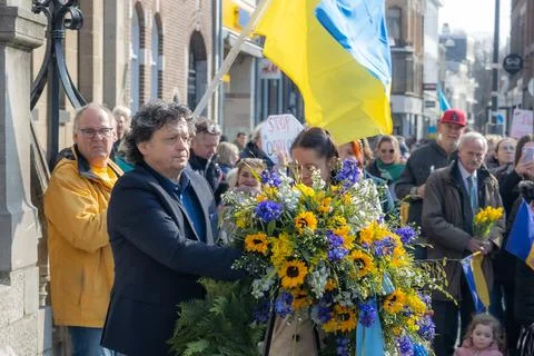 Editorial: Protest against Russian armed invasion of Ukraine Stock Photos