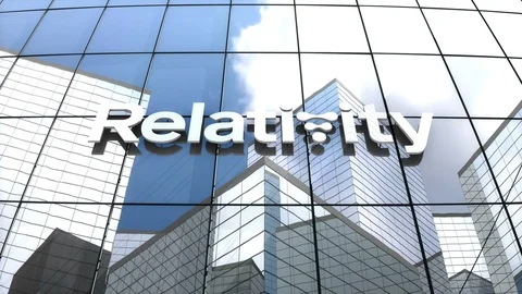 Editorial, Relativity Space logo on glass building.	 Stock Footage 88762482