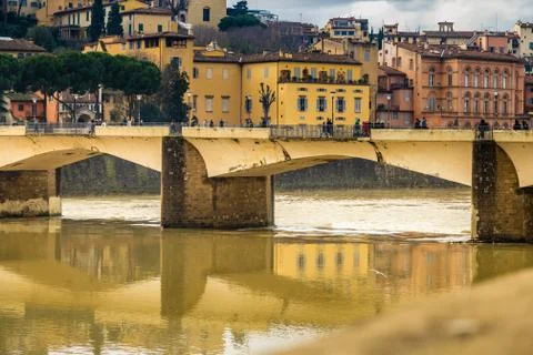 EDITORIAL river through Florence Stock Photos