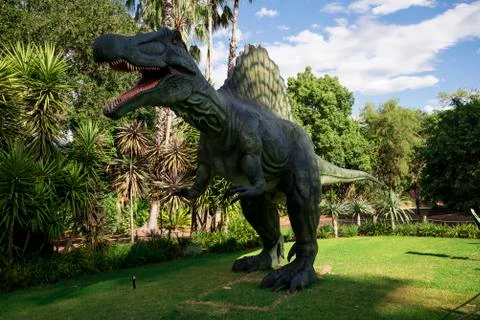 EDITORIAL: Roaring Spinosaurus display model in Perth Zoo Stock Photos