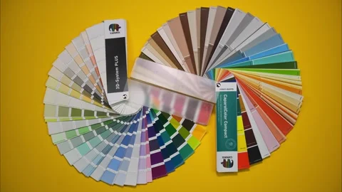 Editorial: Sample colors catalogues from Caparol company. Stop motion Stock Footage 303754597