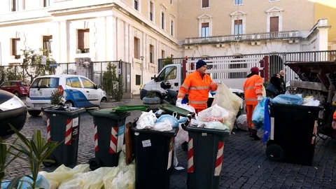 EDITORIAL, sanitation workers Stock Footage 101373704