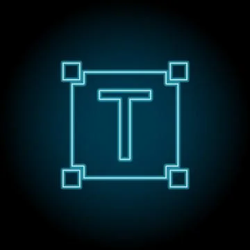 Editorial, select, text neon icon. Simple thin line, outline vector of Text e Stock Illustration