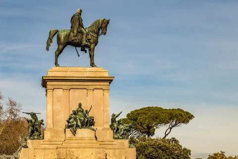 EDITORIAL  statue of Giuseppe Garibaldi Stock Photos