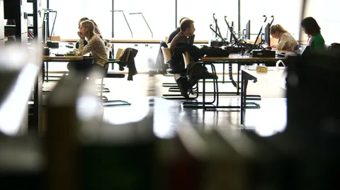 EDITORIAL Students in library Stock Footage 34474443