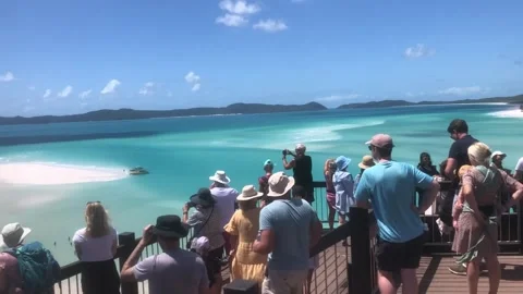 Editorial: Swirling patterns of white sand at Whitehaven Beach, Australia Stock-Footage 333767195