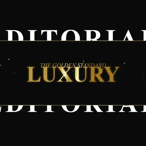 Editorial Text on Black Background with Golden Line - Clean Typography Stock Footage 346283219