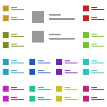 Editorial, text multi color icon. Simple thin line, outline vector of Text ed Stock Illustration