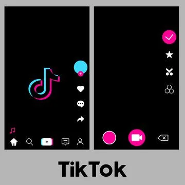 Editorial tiktok mobile application Stock Illustration
