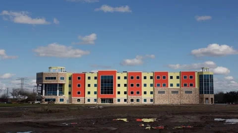 Editorial: Time Lapse of Building in Primary Colors in Houston, TX Video stock 1071949