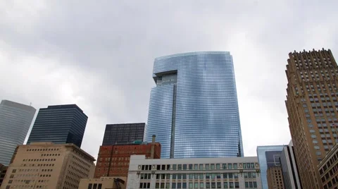 Editorial: Time Lapse of Clouds Passing Over City of Houston Stock Footage 1340360