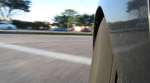 Editorial: Time Lapse of Driving with Front Left Wheel Rotating Stock Footage 1217862