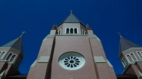 Editorial: Time Lapse of Worm's Eye View of Church Stock Footage 1183275