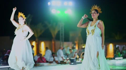 Editorial Traditional Arabic Dance Stage Performance Cheering Crowd Video stock 343819885