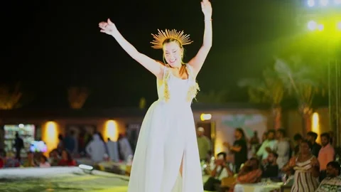 Editorial Traditional Arabic Dance Stage Performance Cheering Crowd Stock Footage 343820005
