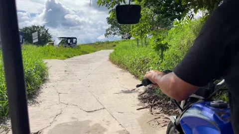 Editorial Tuk Tuk Ride on Bumpy Jungle Path Vertical Stock Footage 305418696